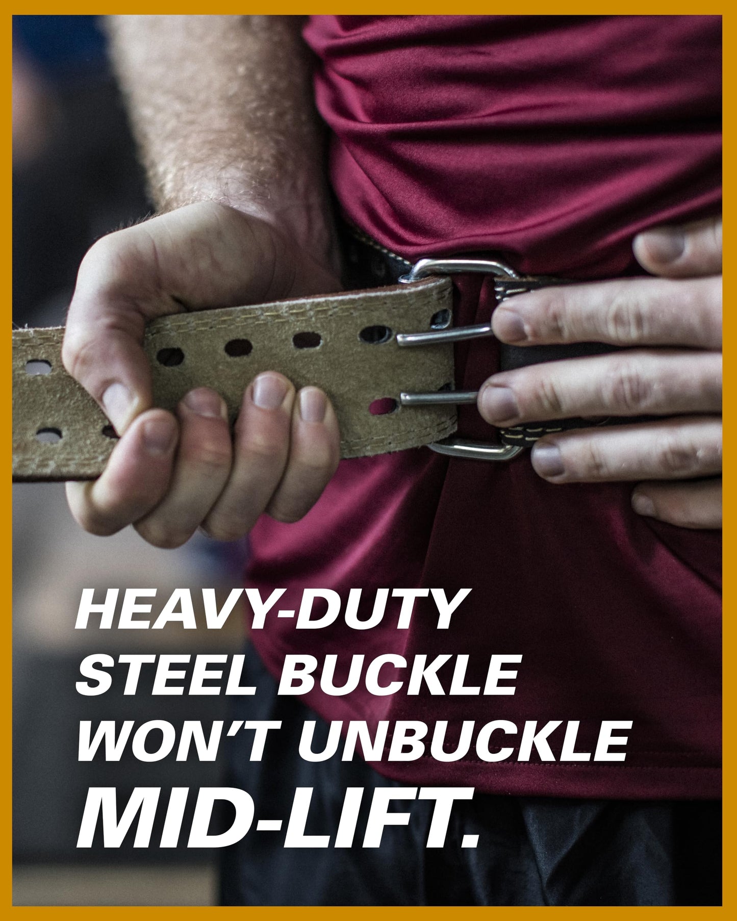 Padded Leather Weightlifting Belt, 4" or 6" Wide, Suede Lining and Foam Cushioning, Heavy-Duty Dual Prong Steel Buckle for Lifting Support