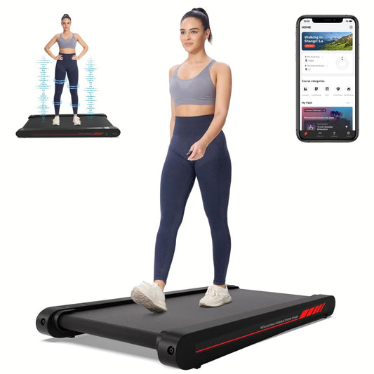3 in 1 Under Desk Walking Treadmill Pad with APP, 400W Low Noise Vibration Pad with Remote Control for Home Office