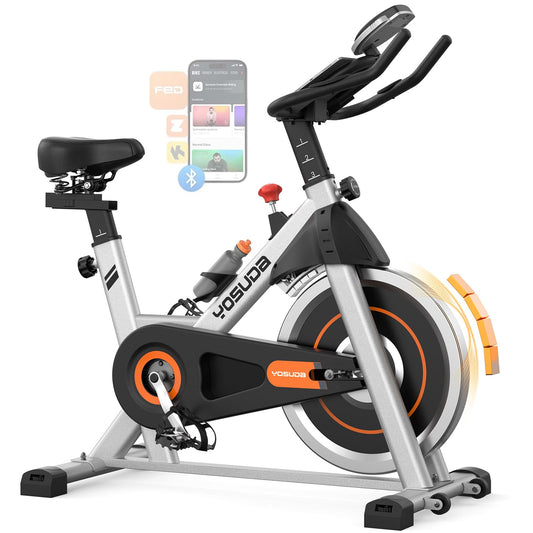 YOSUDA Exercise Bike, Magnetic Brake Pad Stationary Bike for Home Gym with 300 lb Weight Capacity, Quiet Belt Drive, Tablet Holder, Exclusive Fitness App & Indoor Cycling Workouts for Weight Loss