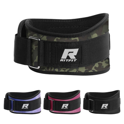 Weight Lifting Belt for Men and Women, 6-Inch Black/Camouflage Belt for Squats, Lunges, Deadlifts, and Thrusters
