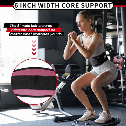 Weight Lifting Belt for Men and Women, 6-Inch Black/Camouflage Belt for Squats, Lunges, Deadlifts, and Thrusters