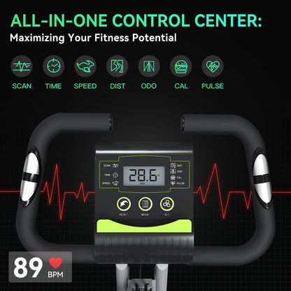 **Foldable Exercise Bike Stationary Bike for Home – 5-in-1 Indoor Workout X-Bike 2025 Model 817, Adjustable Cycling Bike with 16-Level Quiet Magnetic Resistance, 6.6 lbs Flywheel & 300 lbs Weight Capacity**