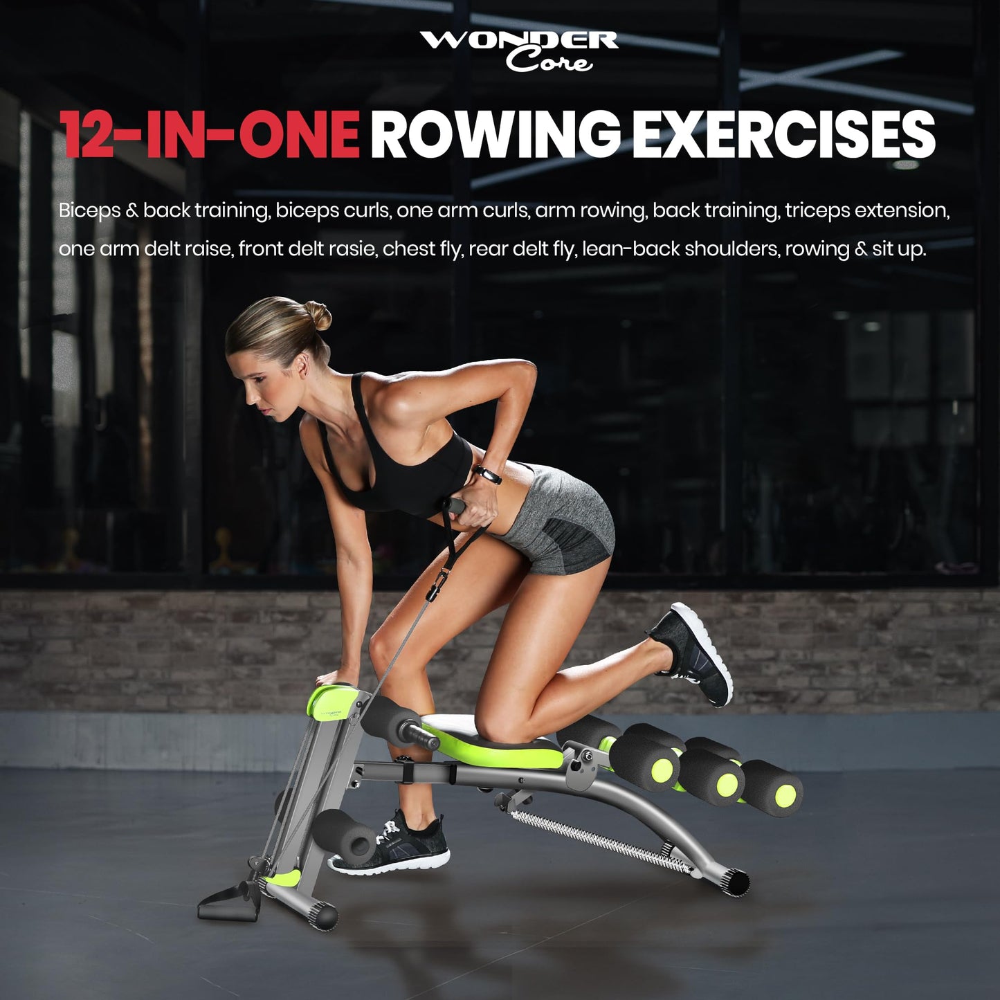 WONDER CORE 2 Total Gym Machine – Adjustable Ab Workout Equipment for Stomach Exercises, Sit-Up and Abdominal Trainer, Ab Lounger Exercise Chair for Full Body Home Workouts