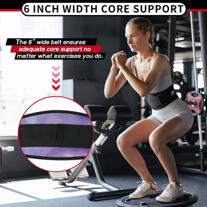 Weight Lifting Belt for Men and Women, 6-Inch Black/Camouflage Belt for Squats, Lunges, Deadlifts, and Thrusters