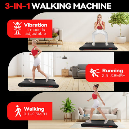 3 in 1 Under Desk Walking Treadmill Pad with APP, 400W Low Noise Vibration Pad with Remote Control for Home Office