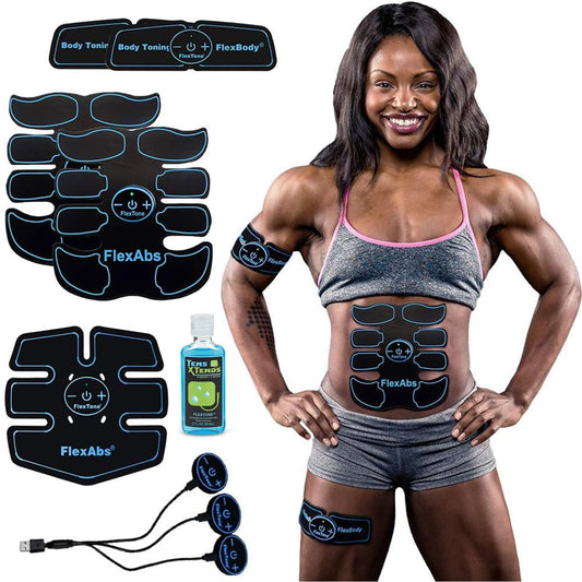 Abs Stimulator Muscle Toner – FDA Cleared Rechargeable Wireless EMS Massager – Electronic Power Abs Trainer for Men, Women & Bodybuilders – Abdominal, Arm & Leg Muscle Training (3 Motors)