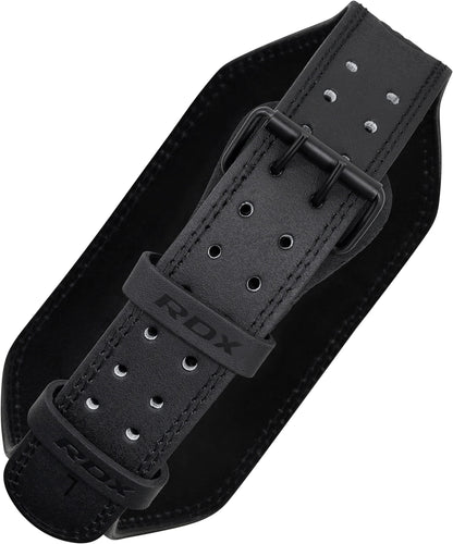 Leather Weight Lifting Belt for Men and Women, 4"–6" Padded Lumbar Support with 10 Adjustable Holes for Weightlifting, Deadlifts, Squats, and Strength Training