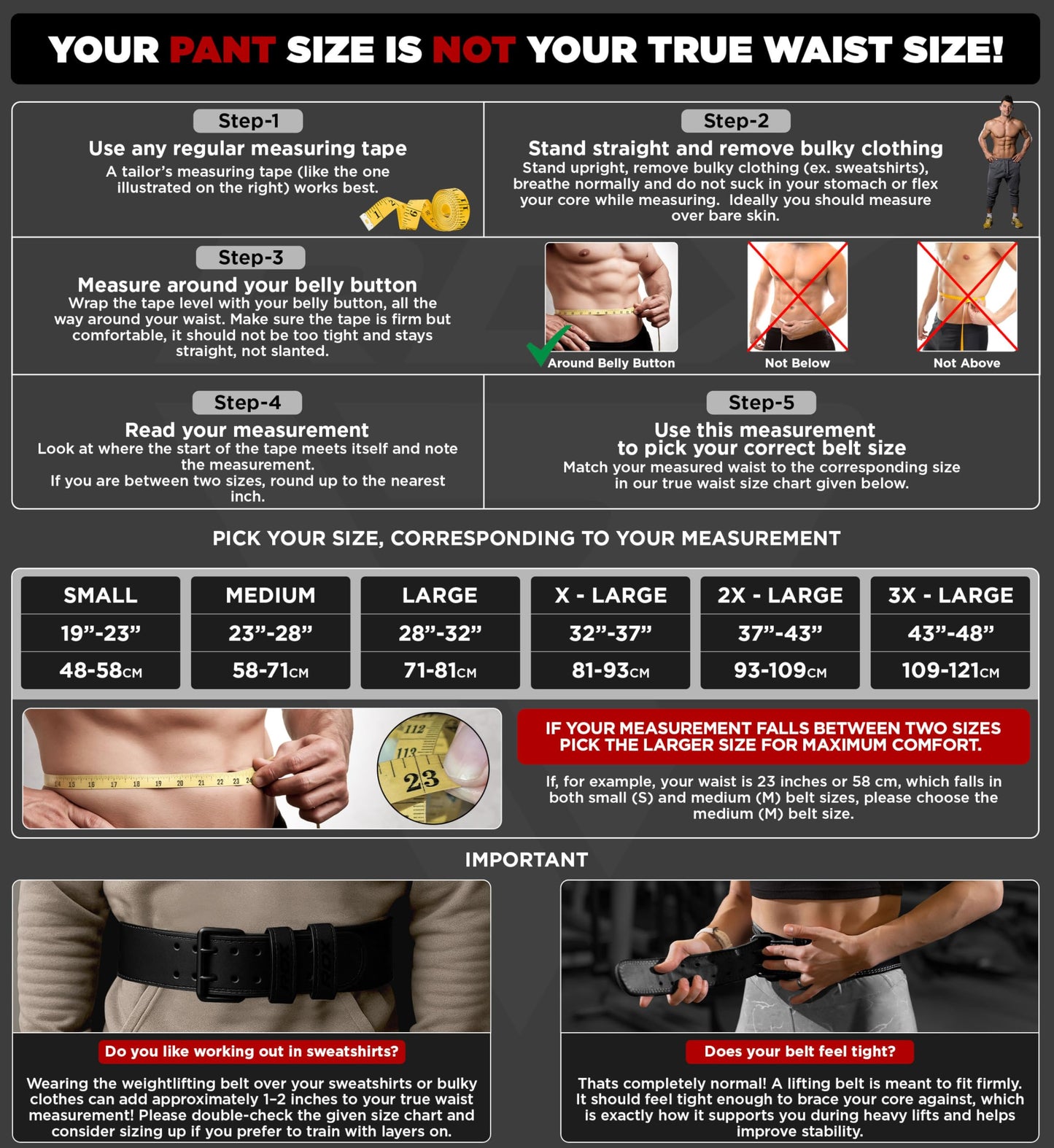 Leather Weight Lifting Belt for Men and Women, 4"–6" Padded Lumbar Support with 10 Adjustable Holes for Weightlifting, Deadlifts, Squats, and Strength Training