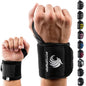 18" Wrist Wraps for Weightlifting, Heavy-Duty Support for Gym, Bench Press, and Pushups, Pair for Men and Women, Black